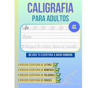 Cuaderno de caligrafía para Adultos: Mejora la escritura cursiva | Gran número de ejercicios | Gran formato
