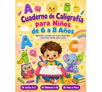 Cuaderno de Caligrafía para Niños de 6 a 8 Años: aprender a escribir letras mayusculas, Ejercicios de Escritura y Lectoescritura para 1º y 2º de Primaria