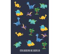 Cuaderno de dibujo: Bloc de dibujo para niños con cubierta de dinosaurio - Tamaño A4 - 109 páginas blancas -