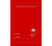 CUADERNO DE MATEMATICAS"ROJO" LIBRETA CUADRICULADA,100 PAGINAS, PARA ESTUDIANTES, ESCUELA Y USO DIARIO