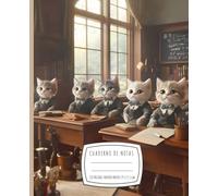 Cuaderno de notas con gatitos victorianos en clase - 110 páginas rayadas, tamaño 19 x 23,5 cm - Ideal para alumnos, profesores y amantes de los gatos: ... - Portada ilustrada con adorables gatitos