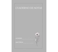 CUADERNO DE NOTAS "GRIS" LIBRETA DE RAYAS ESCOLAR MINIMALISTA, 100 PAGINAS, PARA ESTUDIANTES, ESCUELA Y USO DIARIO