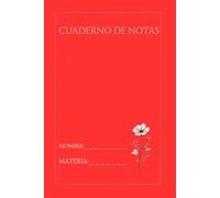 CUADERNO DE NOTAS "ROJO" LIBRETA DE RAYAS ESCOLAR 100 PAGINAS, PARA ESTUDIANTES, ESCUELA Y USO DIARIO