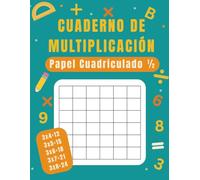 Cuaderno de Papel Cuadriculado para Multiplicación: Cuadros de ½ Pulgada para Niños • Práctica de Matemáticas • Ideal para Tablas de Multiplicar, ... Números y Ejercicios Matemáticos • Grados 2-5