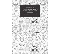 Cuaderno de vocabulario: Libro de vocabulario para registrar 2300 palabras nuevas | 2 columnas | 100 páginas | A5 | Lindo kawaii