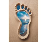 Cuaderno Huella en la Arena: A5, Tapa Blanda, 240 Páginas Rayadas, Brillante