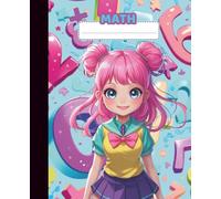 Cuaderno Kawaii Personalizado de Matemáticas: Complemento Perfecto para Organizar y Brillar en el Cole, 100 Páginas de Papel Blanco Rayado, (7.5 x ... para Niñas y Adolescentes, Tapa Blanda