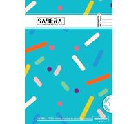 Cuaderno Rayado a4 Tapa Blanda: 100 Hojas de 1 Línea Horizontal 7mm - Celeste con Sprinkles Coloridos: EXCLUSIVO: 5 Técnicas de Estudio Para Estudiantes - Organizado con un Índice