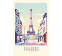 Cuaderno Vintage París.: Libreta de notas estilo póster de viaje retro en colores pastel. Libreta de apuntes, tapa blanda, tamaño 5.5 x 8.5 in /140 × ... papelería retro | 48 hojas, 96 pág. rayadas.