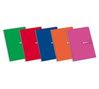 Cuadernos Folio(A4) Enri. Pack 5 unidades. Tapa Dura. 80 Hojas cuadrícula 4x4. Surtido aleatorio.