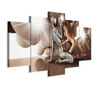 Cuadros B&D XXL - Quadro Coppia Amore 200x100 cm 5 Pezzi Stampa su tela XXL Immagini Moderni Murale Fotografia Grafica Decorazione da parete Quadri Componibili Astratto Scultura in bronzo h-A-0046-b-p
