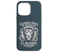 Cuando Dios Te Respalda - Infierno Retrocede Leone Cristiano Custodia per iPhone 14 Pro Max