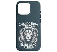 Cuando Dios Te Respalda - Infierno Retrocede Leone Cristiano Custodia per iPhone 16 Pro