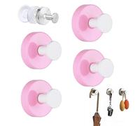CUAXINHM Ganci a ventosa resistenti per accappatoio e asciugamano, antiruggine, autoadesivi con forte tenuta, robusti ganci a ventosa per bagno, cucina, casa (confezione da 4) (rosa e bianco)