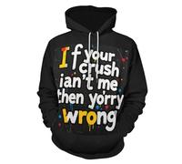 CUAXINHM Morbida felpa unisex con cappuccio con design grafico e graffiti linguaggio interessante e tasca frontale, pullover casual per streetwear e uso quotidiano, Multicolore, S