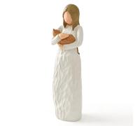Cuayaes Statua di Angelo Gatto che Rappresenta l'Amicizia, Statua Commemorativa in Resina Dipinta a Mano come Regalo per le Donne Amanti del Gatto, Regalo Commemorativo per Animali Domestici