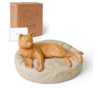 Cuayaes Statuette di gatto arancione, regalo commemorativo per amanti dei gatti, donne e uomini, statua decorativa in resina per casa, mensola, scrivania da ufficio, decorazioni per soggiorno