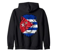 Cuba Bandiera Colori Testa di Leone Felpa con Cappuccio