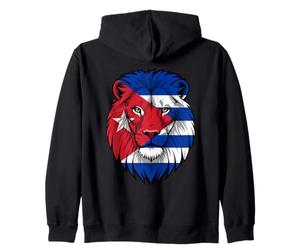 Cuba Bandiera Colori Testa di Leone Felpa con Cappuccio