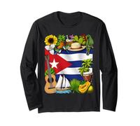 Cuba Bandiera Fiero eredità Cubana Patriota Cubano Radici Maglia a Manica