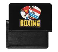 Cuba Boxe Guantoni Cuba Bandiera Boxe Passaporto Titolare per Uomo Donna PU Pelle Passaporto Copertura Portafoglio Viaggio