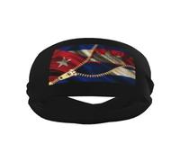 Cuba Cuban Flag And Cambodian Flag Donna Uomo Fasce Per Capelli Antiscivolo Headband Elastica Fascia Capelli Per Sport Yoga Fitness