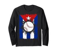 Cuba Flag Baseball Cuban Heritage Maglia a Manica