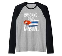Cuba Flag Pride Dna Cuban Husband Dad Love Proud Fathers Day Maglia con Maniche Raglan