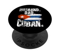 Cuba Flag Pride DNA Cuban Husband Dad Love Proud Fathers Day PopSockets PopGrip Adesivo