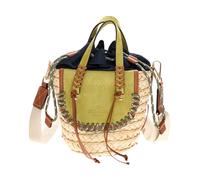 Cuba Lab - Borsa Habanera in pelle e rafia - - Bags - Donna - Verde - ONE SIZE