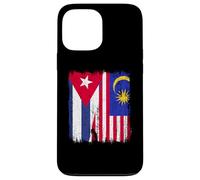 Cuba Malesia Half Flag Cuban Malaysian Heritage Jersey Custodia per iPhone 13 Pro Max