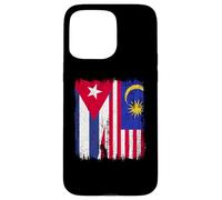 Cuba Malesia Half Flag Cuban Malaysian Heritage Jersey Custodia per iPhone 15 Pro Max