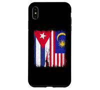 Cuba Malesia Half Flag Cuban Malaysian Heritage Jersey Custodia per iPhone XS Max