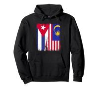 Cuba Malesia Half Flag Cuban Malaysian Heritage Jersey Felpa con Cappuccio