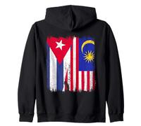 Cuba Malesia Half Flag Cuban Malaysian Heritage Jersey Felpa con Cappuccio