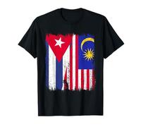 Cuba Malesia Half Flag Cuban Malaysian Heritage Jersey Maglietta