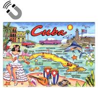 Cuba Map Caraibi - Magnete da collezione per frigorifero, 6,3 x 8,9 cm