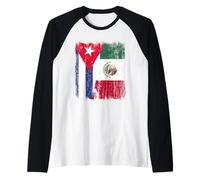 Cuba Messico Mezza Bandiera Cuba Messicana Patrimonio Maglia con Maniche Raglan