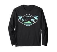 Cuba Palme Isola Vacanza all'Avana Caraibi Souvenir Maglia a Manica
