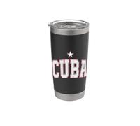 Cuba Retro Arco Varsity Lettering con Cars e Star Art Bicchiere termico in acciaio inox doppia parete
