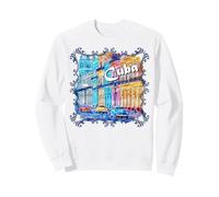 Cuba Scena di Strada dell'Avana Auto d'Epoca Souvenir Felpa