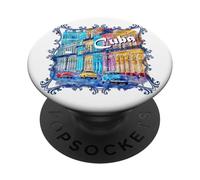 Cuba scena di strada dell'Avana Auto d'epoca Souvenir PopSockets PopGrip Adesivo