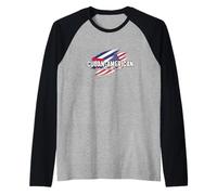 Cuba Stati Uniti Bandiera Pride Heritage Fans Maglia con Maniche Raglan
