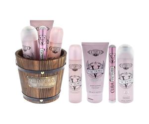 Cuba Victory by Cuba for Women - Set da 4 pezzi da regalo EDP da 3,3 oz spray EDP, spray da 1,17 oz per corpo, 6,6 oz Body Lotion