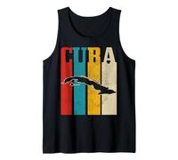 Cuba Vintage Cuban Island Mappa Caraibi Orgoglio Canotta