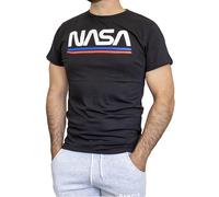 Cuba10 NASA - Maglietta Uomo Maniche Corte Sportiva in Cotone per Sport Palestra e Il Tempo Libero: T-Shirt Cotone, Mezza Manica, Girocollo, Abbinabile ai Pantaloncini NM03(Nero/M)