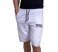 Cuba10 NASA - Pantaloncini Uomo Cotone Leggeri per Boxe, Running, Calcio, Tennis e Palestra - Bermuda Sportivi Estivi NBR03 (XL, Bianco)