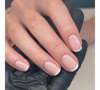 Cubahop 24 pz French Square Pink Nails Full Cover Fake Nails Stick sulle unghie per le donne e le ragazze