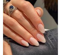 Cubahop 24pcs Mandorla Nude Gradient Nails Full Cover Fake Nails Stick su Unghie per le donne e le ragazze