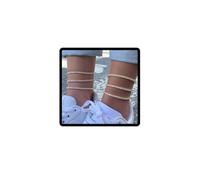 Cubahop 3PZ Spiaggia di Cristallo Cavigliere Strass Bling Cavigliere Braccialetti Estate Piede Accessori Gioielli per le Donne e Ragazze (Argento)
